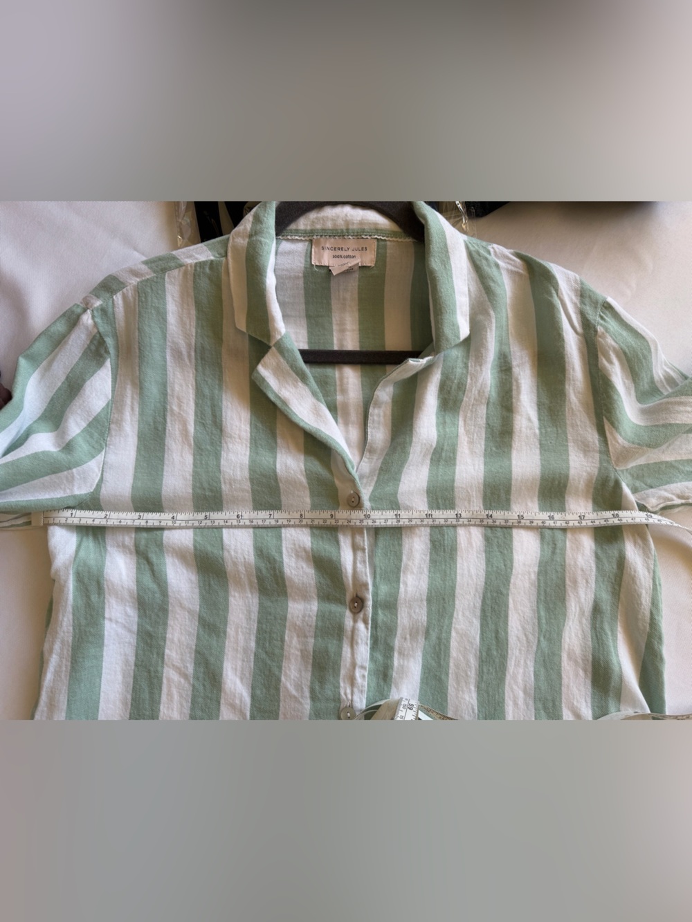 Sincerly Jules Mint and White Striped Two-Piece Pajama Set - Picture 8 of 12
